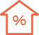 Icon of an arrow with a percentage sign